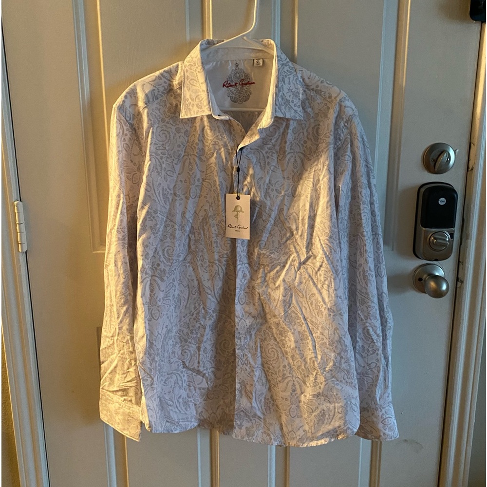 Men’s long sleeve Robert Graham button down shirt. Brand new with tags.